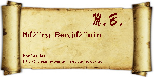 Méry Benjámin névjegykártya